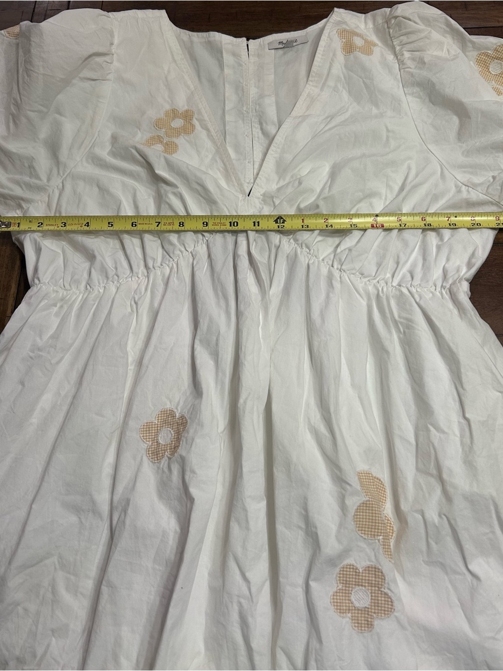 Madewell Annamarie Mini Dress Size 16 W White Embroidered Cutout MSRP 128.00 - Picture 13 of 14